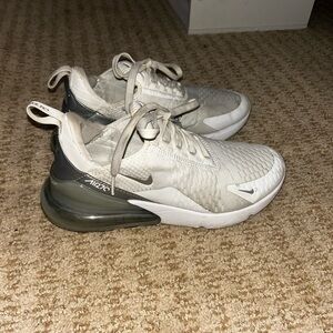 Nike White and Bluish Gray Sneakers